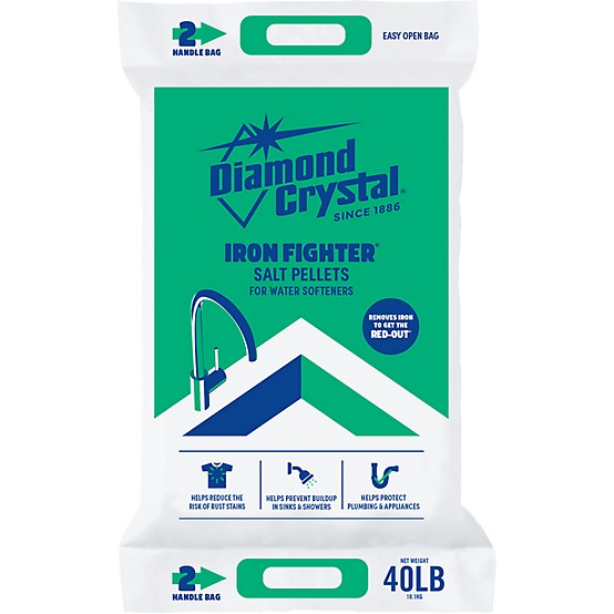 Diamond Crystal Iron Fighter Water Softener Salt Pellets, 40.5 lb