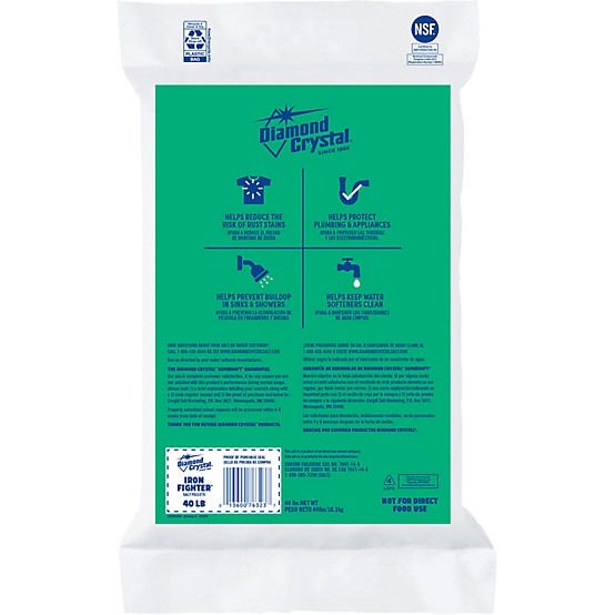 Diamond Crystal Iron Fighter Water Softener Salt Pellets, 40.5 lb