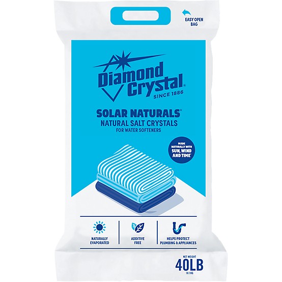 Diamond Crystal Solar Naturals Water Softener Salt Crystals, 40 lb Bag