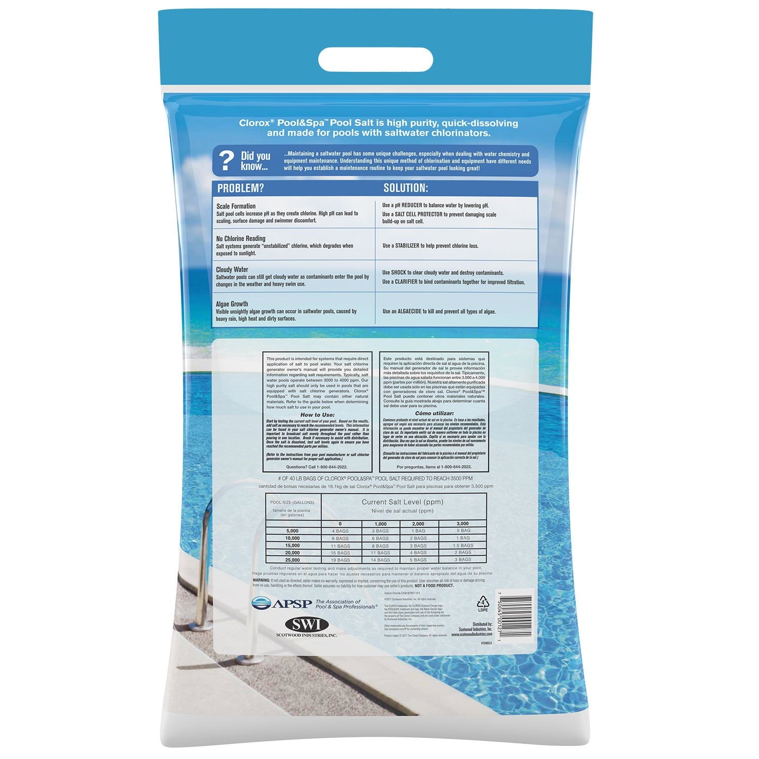 Clorox Pool & Spa High-Purity Pool Salt, 40 lb. Bag