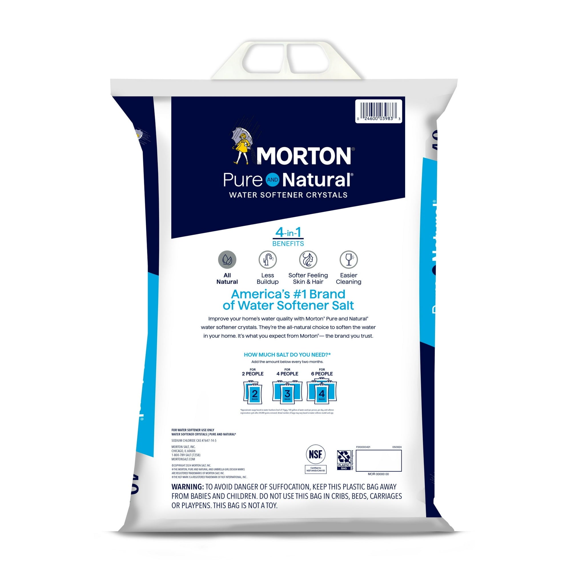 Morton Pure and Natural Solar Water Softener Salt Crystals